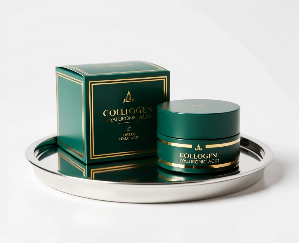 Cream with collagen and hyaluronic acid